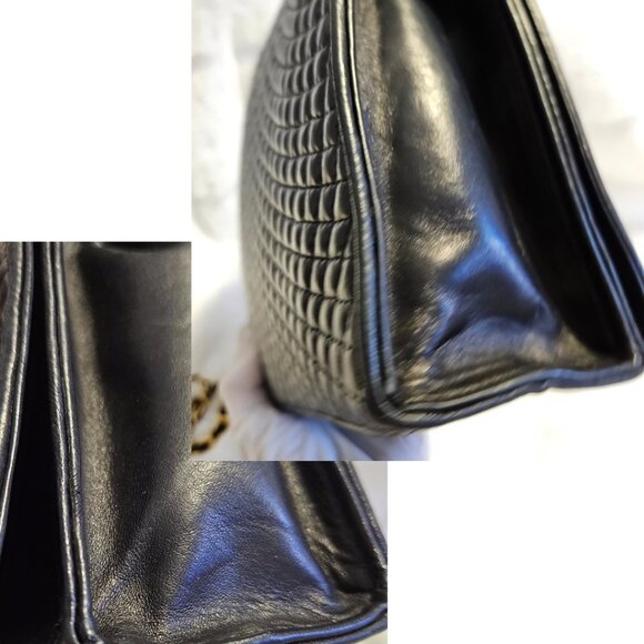 Authentic Bally  Lambskin Leather Quilted Flap Bag in Gold Chain - Picture 14 of 17